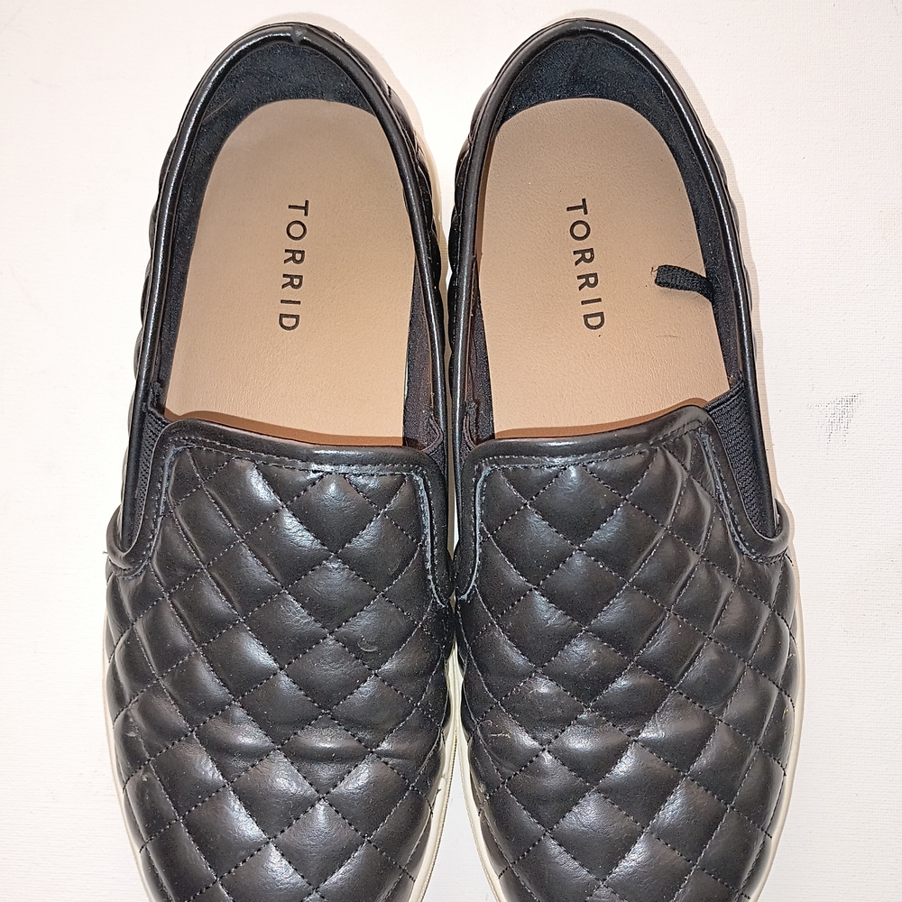 Torrid Black Quilted Slip-On Sneakers